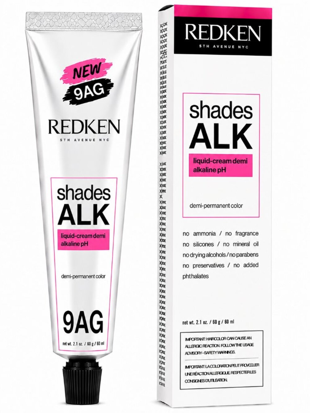 Redken Shades ALK 9AG Demi-Permanent Liquid-Cream Hair Color 2.1 oz